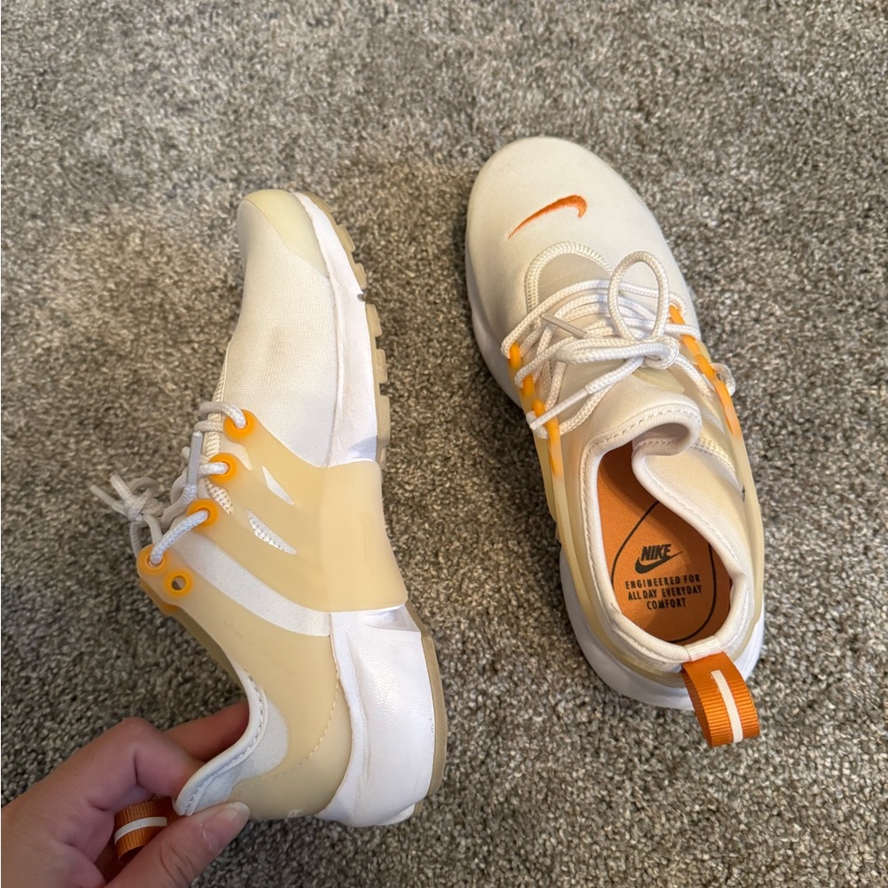 Nike White and Orange Athletic Shoes